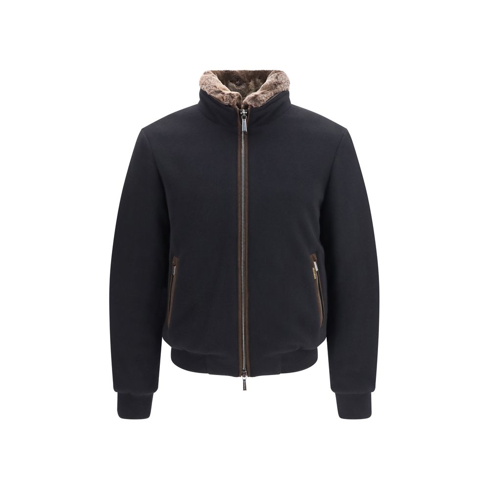 MooRER Black Cashmere Bomber | Regal Royce