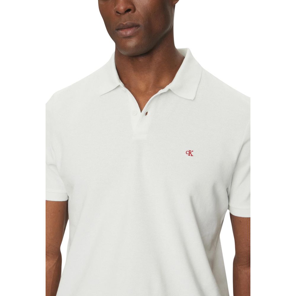 Calvin Klein Jeans White Cotton Polo Shirt | Regal Royce