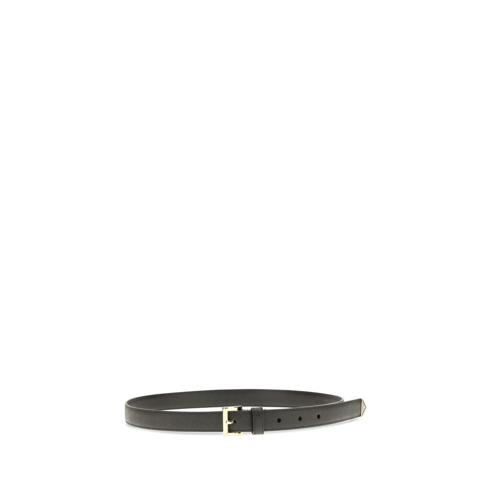 Prada Black Calf Leather Bos Taurus Regular Belt | Regal Royce