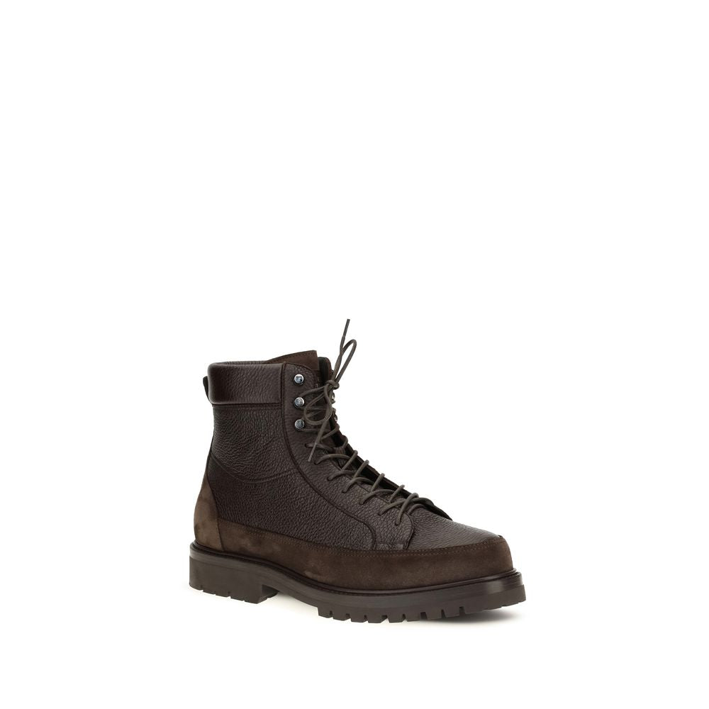 Brunello Cucinelli Brown Deer Lace-Up Boots | Regal Royce