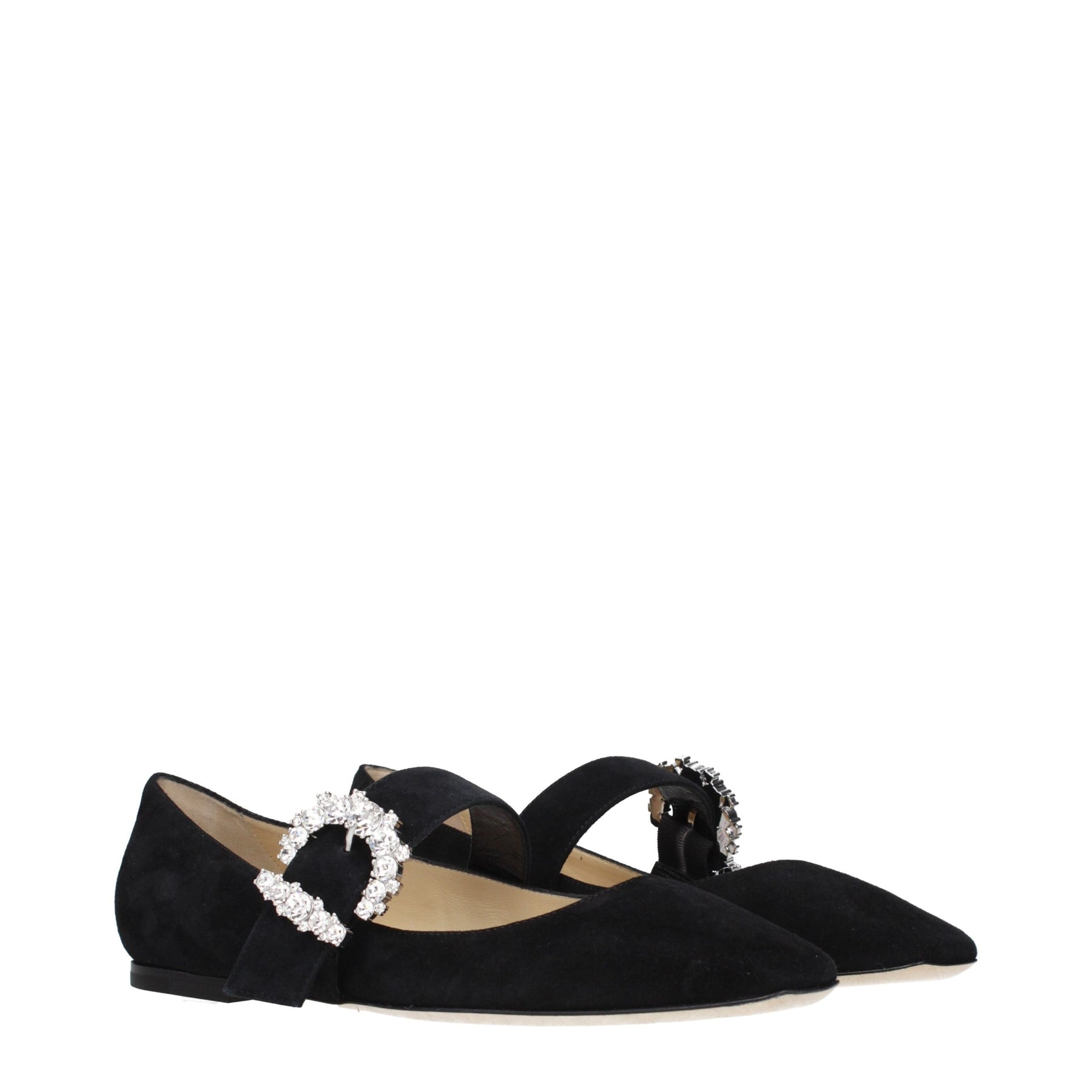 Jimmy Choo Black Leather Ballet Flats | Regal Royce