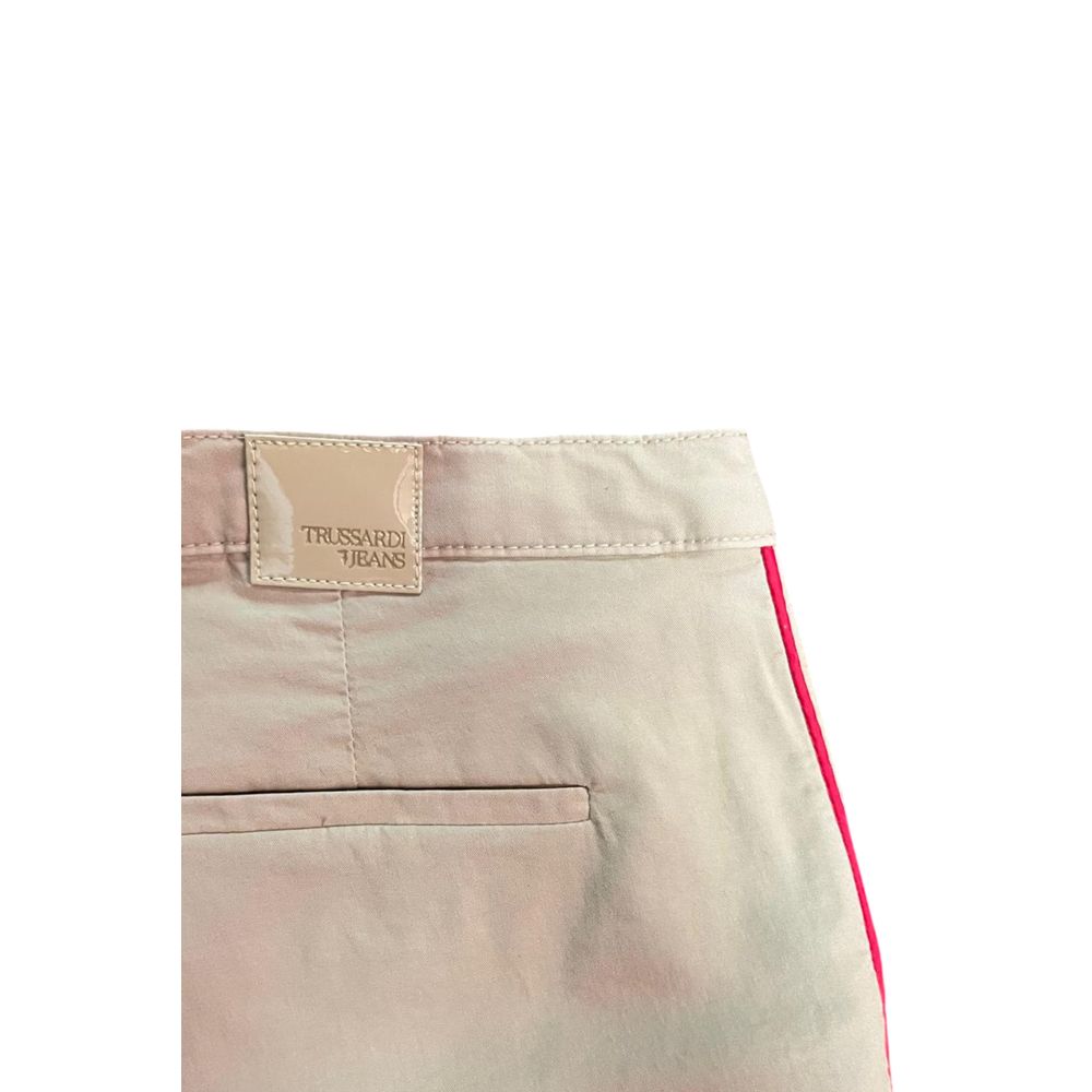 Trussardi Jeans Beige Cotton Women Pants | Regal Royce
