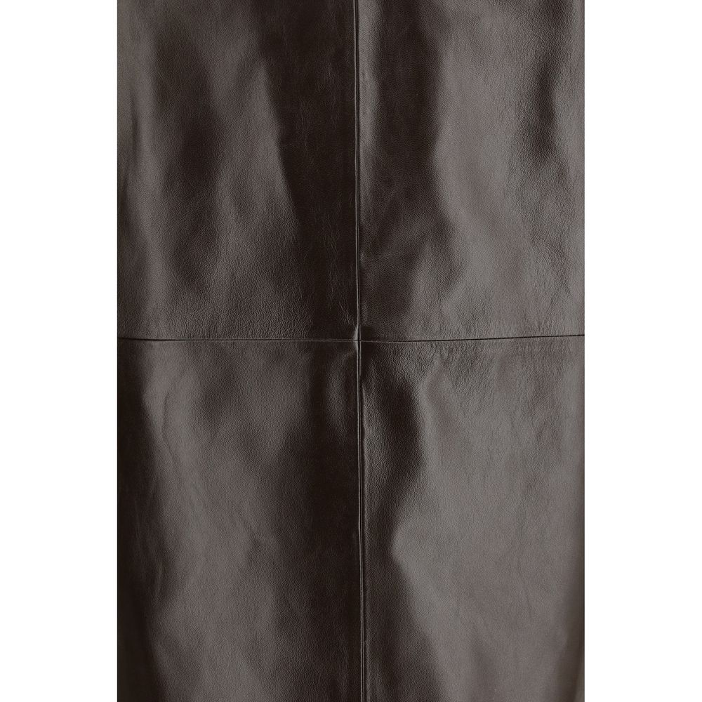 Arma Brown Leather Long Skirt | Regal Royce