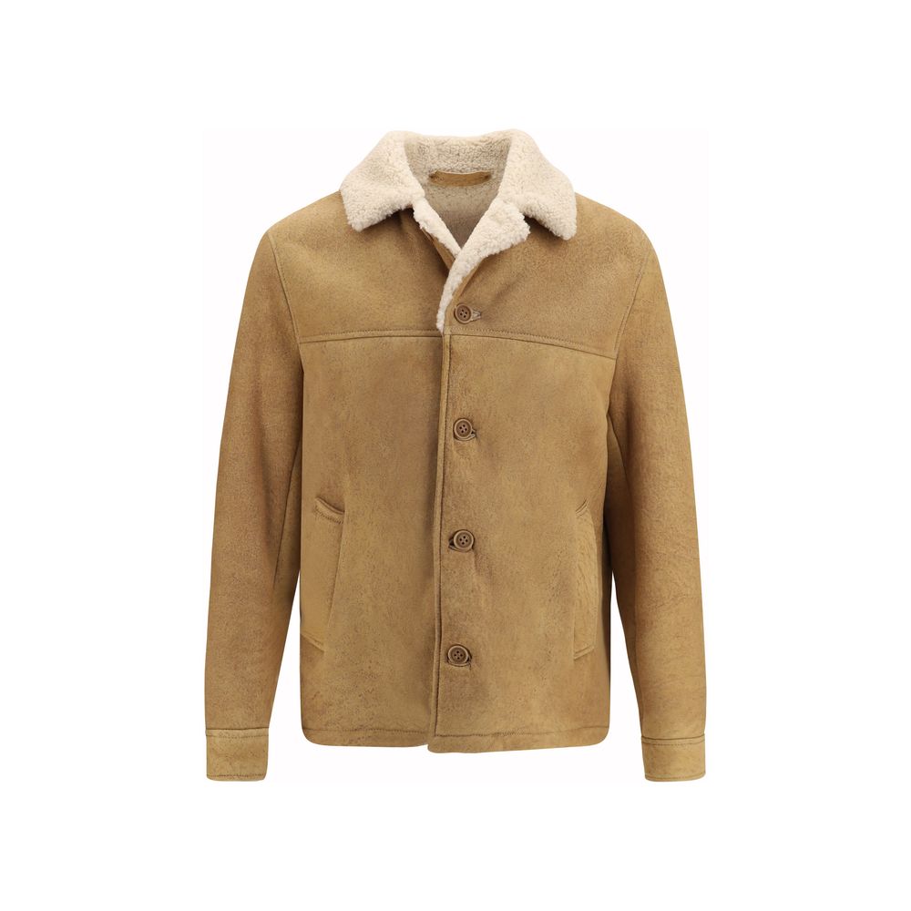 Salvatore Santoro Brown Leather Full-Length Jacket | Regal Royce