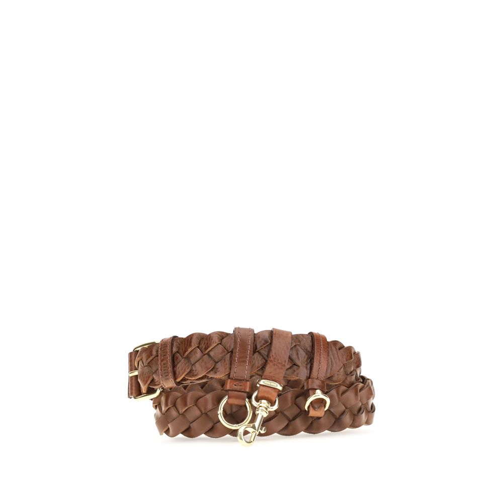 Miu Miu Brown Calf Leather Bos Taurus Regular Belt | Regal Royce