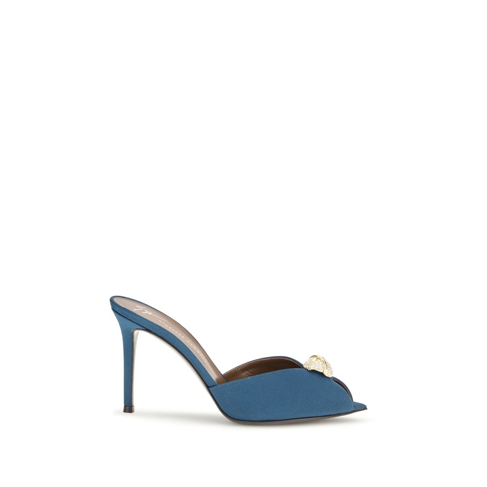 Giuseppe Zanotti Blue Calf Leather Bos Taurus Stiletto Heel Sandals | Regal Royce