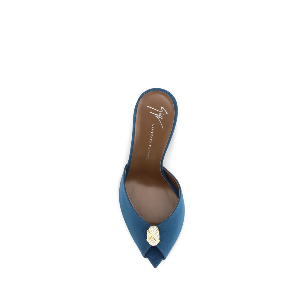 Giuseppe Zanotti Blue Calf Leather Bos Taurus Stiletto Heel Sandals | Regal Royce