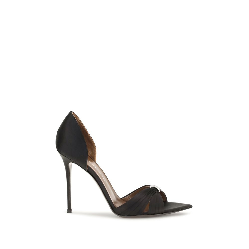 Giuseppe Zanotti Black Satin Stiletto Heel Sandals | Regal Royce