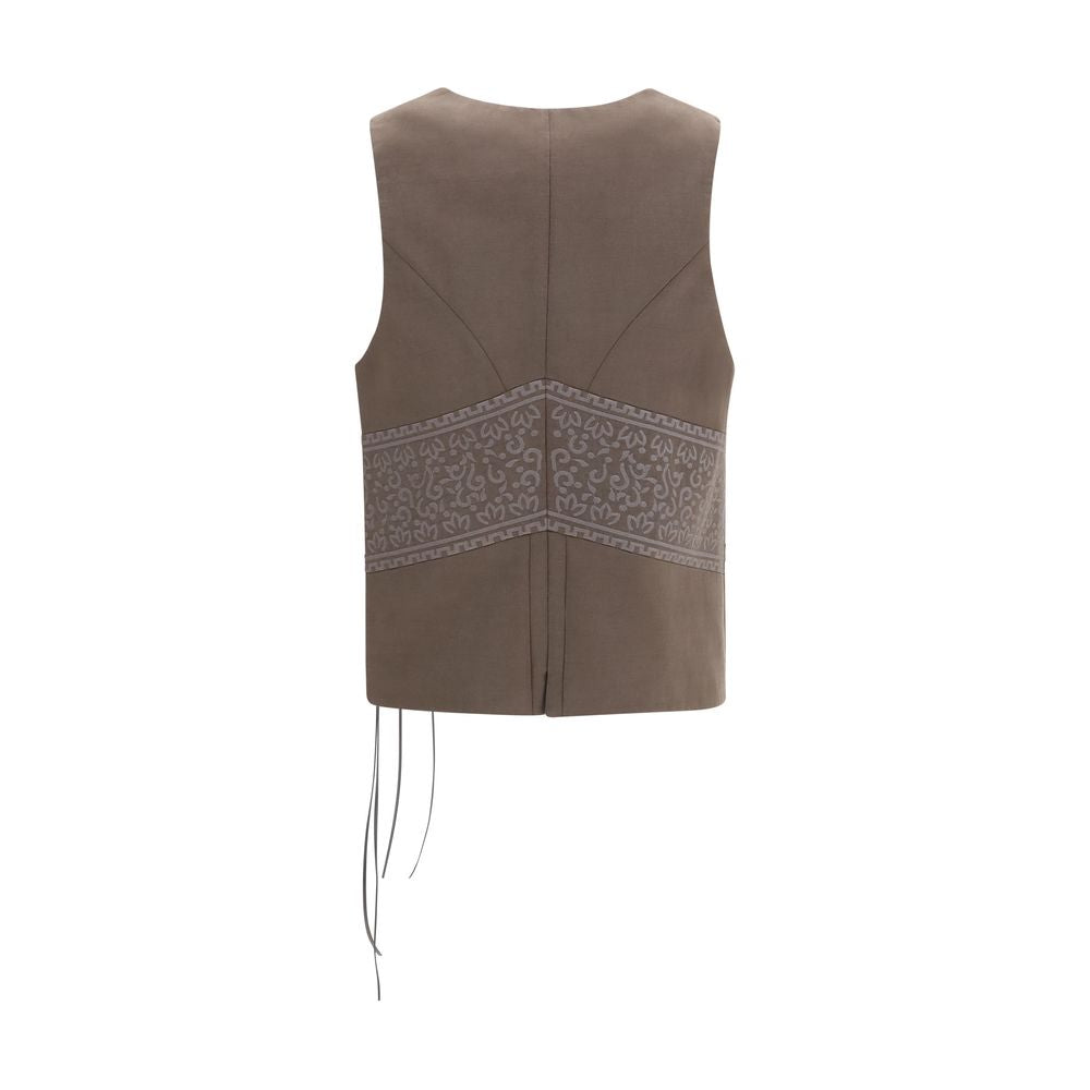Giorgio Armani Brown Silk Sleeveless Jacket | Regal Royce