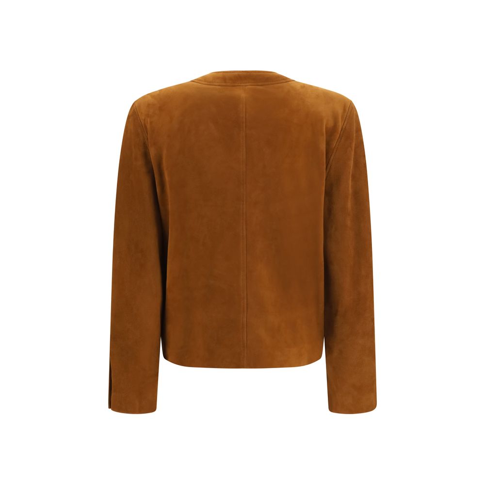 Saint Laurent Brown Lamb Ovis Aries Aries Full-Length Jacket | Regal Royce