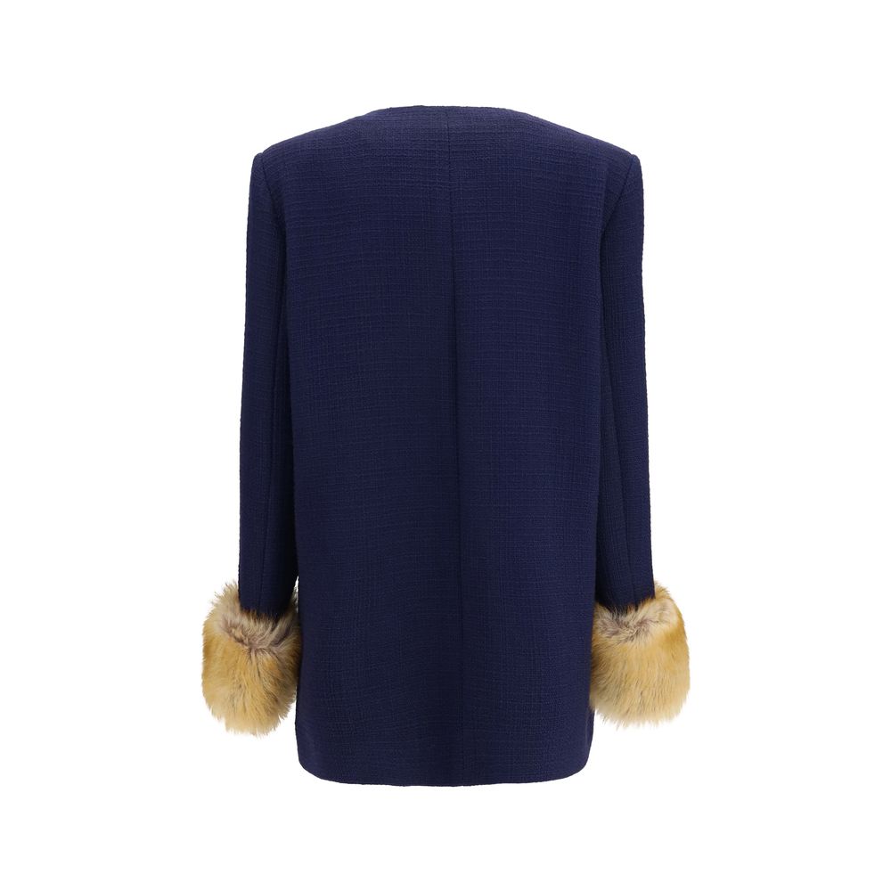 Valentino Garavani Blue Wool Oves Aries Coat | Regal Royce