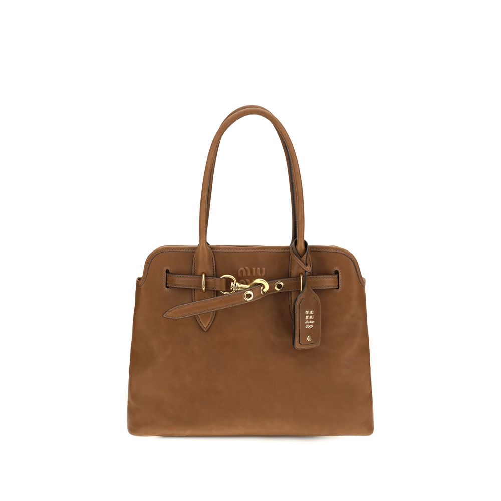 Miu Miu Brown Calf Leather Bos Taurus Shoulder Bag | Regal Royce