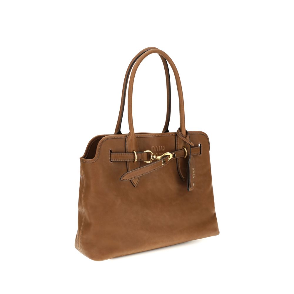 Miu Miu Brown Calf Leather Bos Taurus Shoulder Bag | Regal Royce