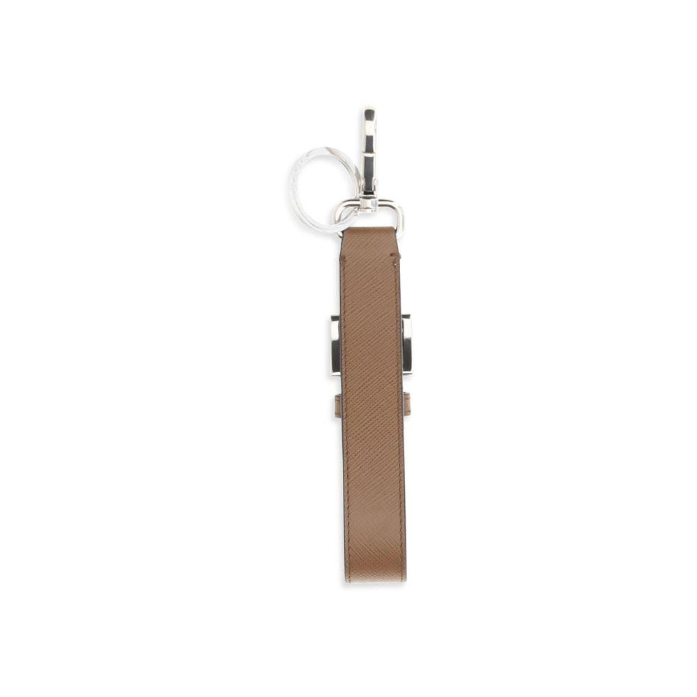 Prada Brown Calf Leather Bos Taurus Keychain | Regal Royce