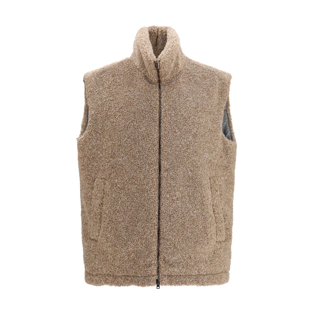 Herno Beige Polyester Sleeveless Jacket | Regal Royce