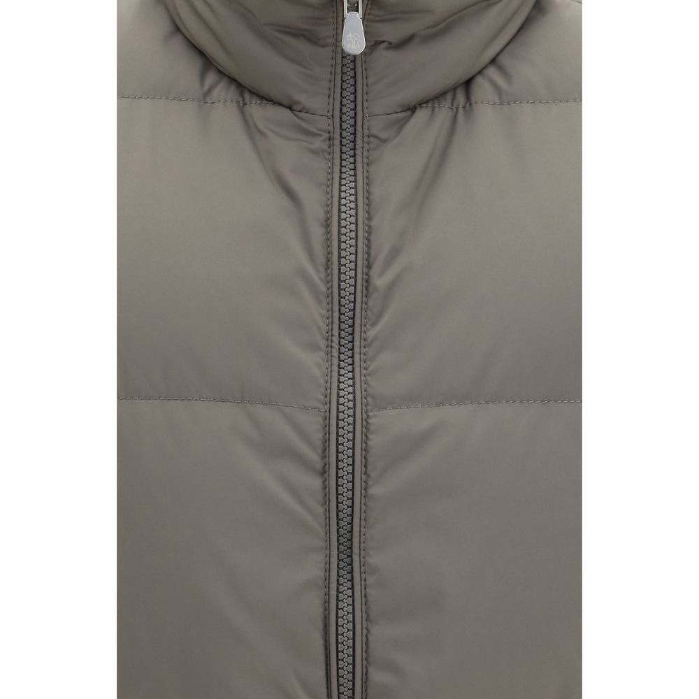 Brunello Cucinelli Gray Polyester Sleeveless Jacket | Regal Royce