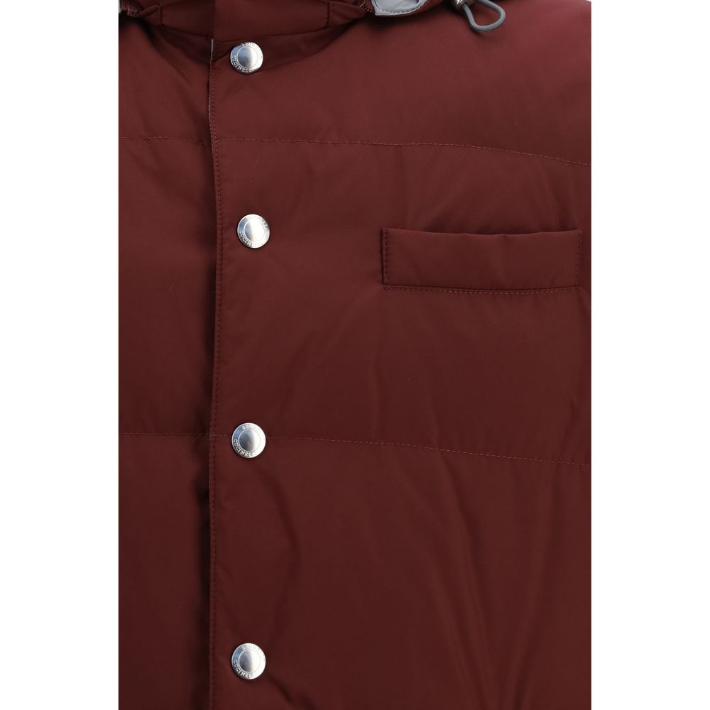 Brunello Cucinelli Bordeaux Polyester Sleeveless Jacket | Regal Royce