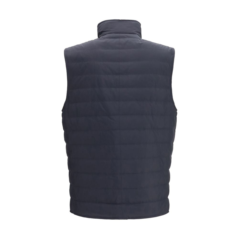 Brunello Cucinelli Blue Polyester Sleeveless Jacket | Regal Royce