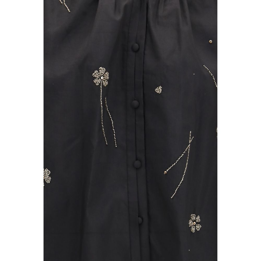 Forte_Forte Black Cotton Pattern Shirt | Regal Royce