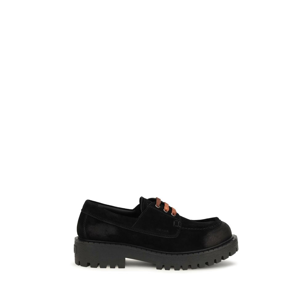 Prada Black Suede Leather Slip-On Loafers | Regal Royce