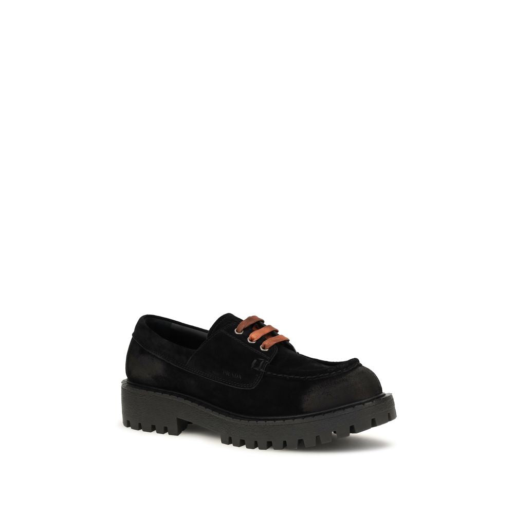 Prada Black Suede Leather Slip-On Loafers | Regal Royce