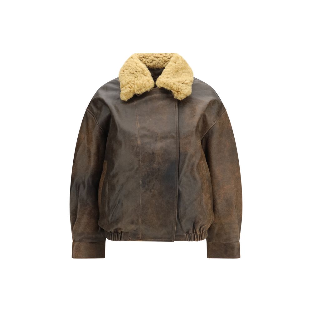 R13 Brown Lamb Ovis Aries Aries Leather Jacket | Regal Royce
