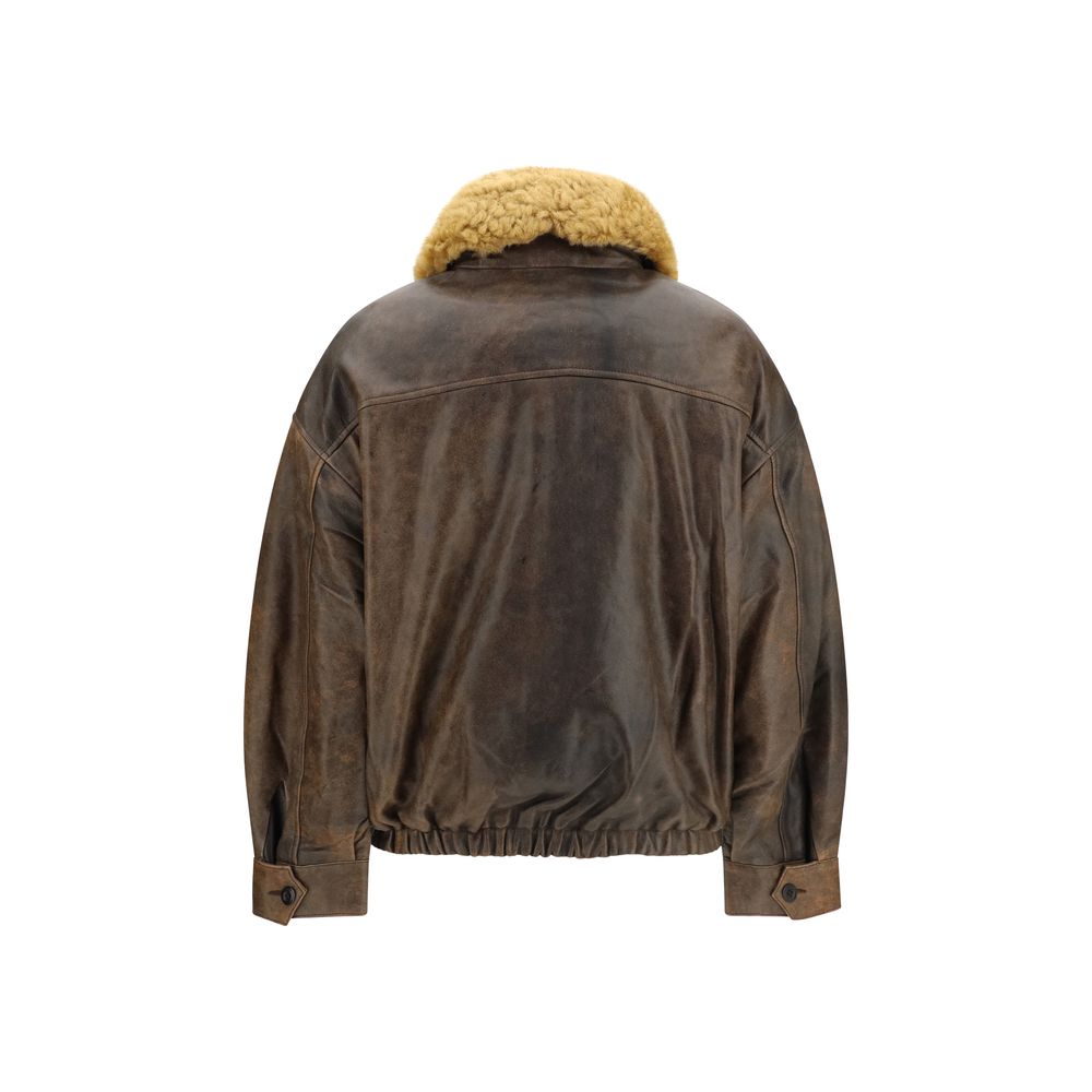 R13 Brown Lamb Ovis Aries Aries Leather Jacket | Regal Royce