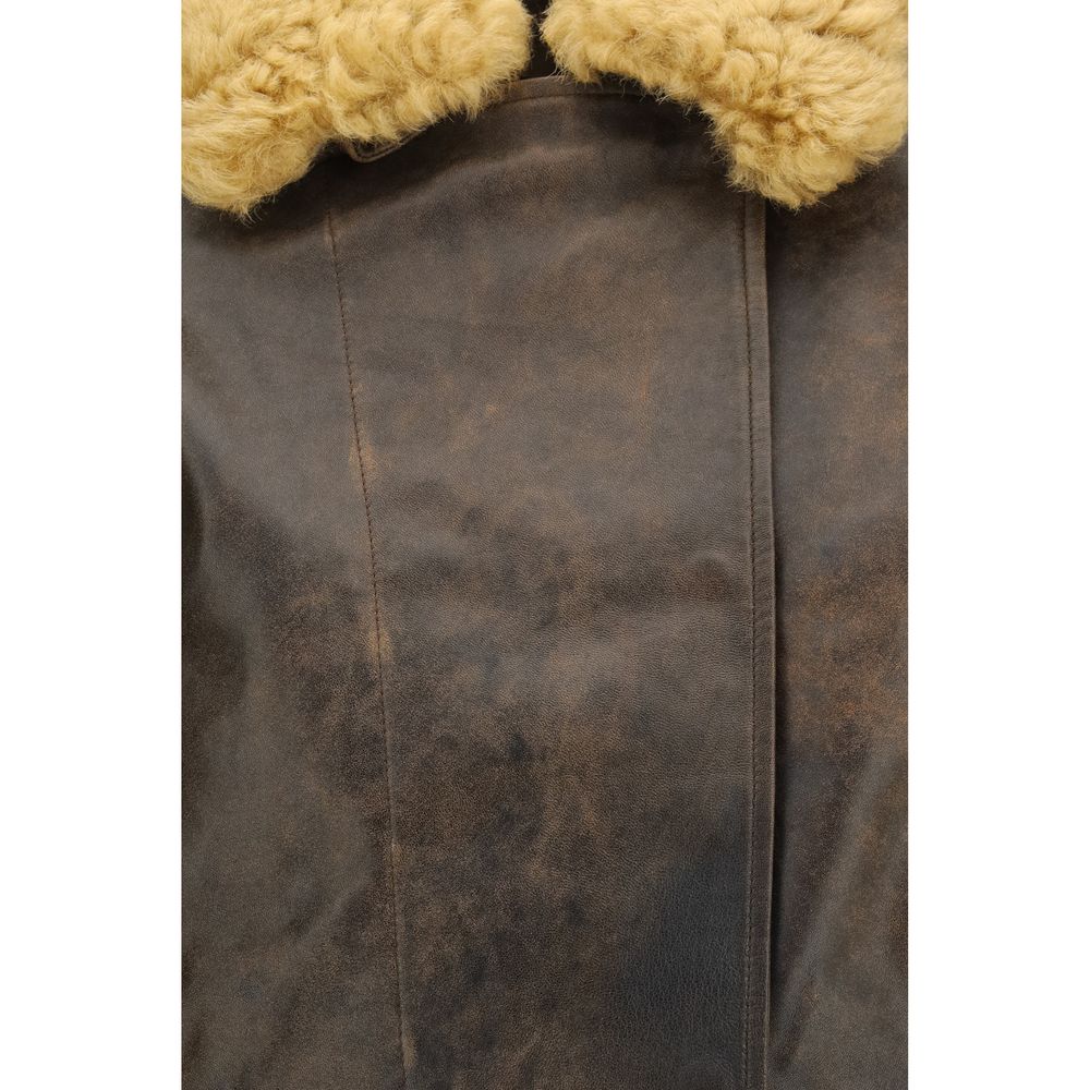 R13 Brown Lamb Ovis Aries Aries Leather Jacket | Regal Royce