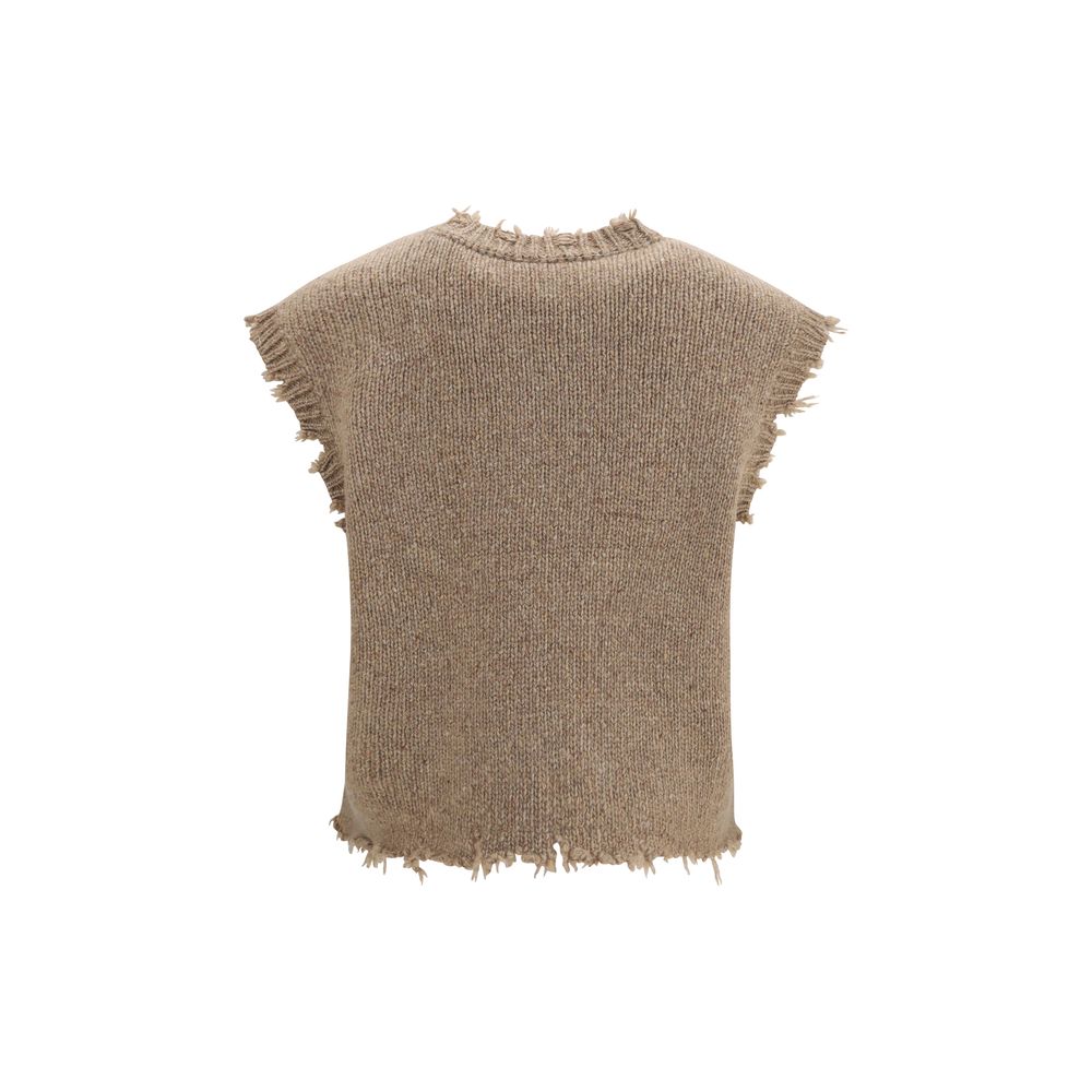 R13 Beige Cashmere Sleeveles Sweater | Regal Royce