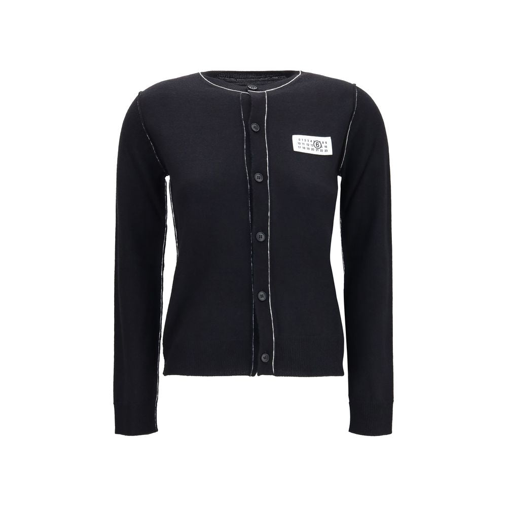 MM6 Black Wool Oves Aries Cardigan | Regal Royce