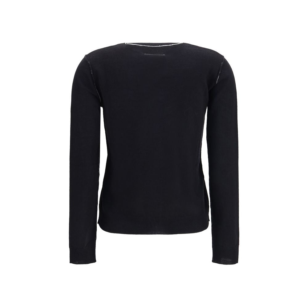 MM6 Black Wool Oves Aries Cardigan | Regal Royce
