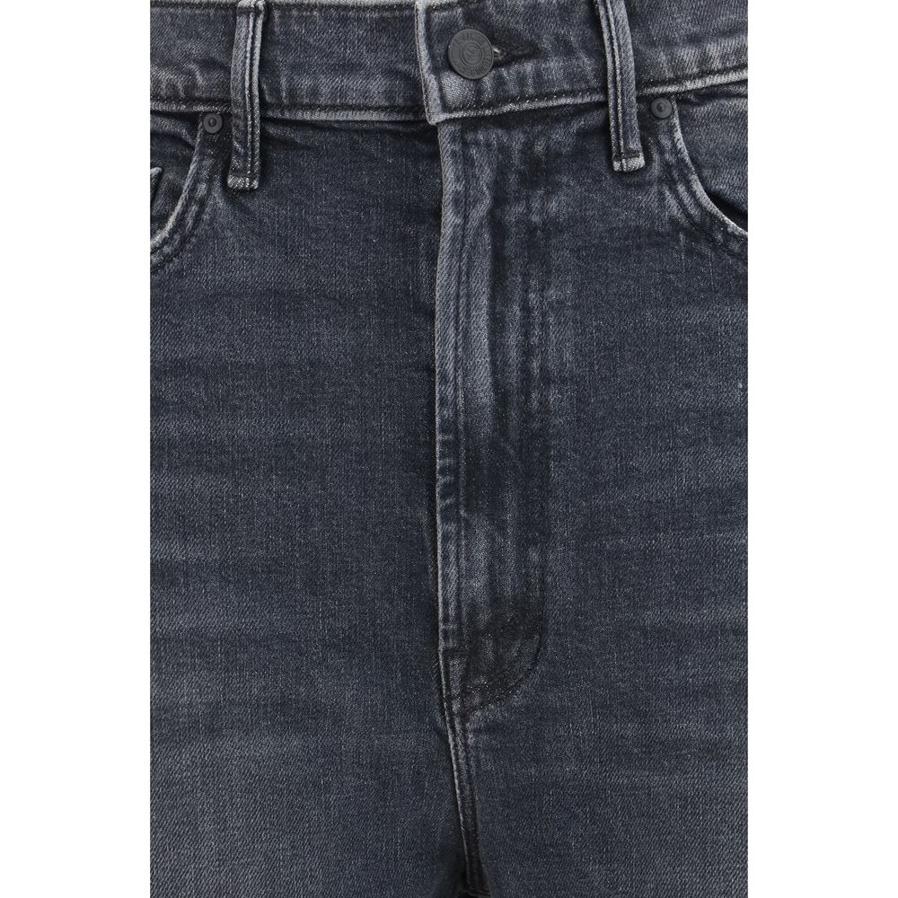Mother Denim Black Cotton Cropped Jeans | Regal Royce