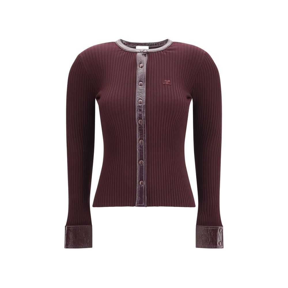 Courrèges Bordeaux Viscose Cardigan | Regal Royce