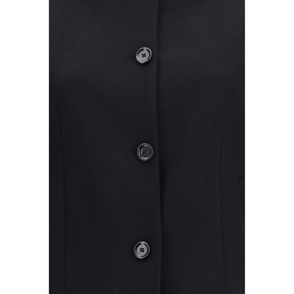 Lardini Black Wool Oves Aries Full-Length Jacket | Regal Royce