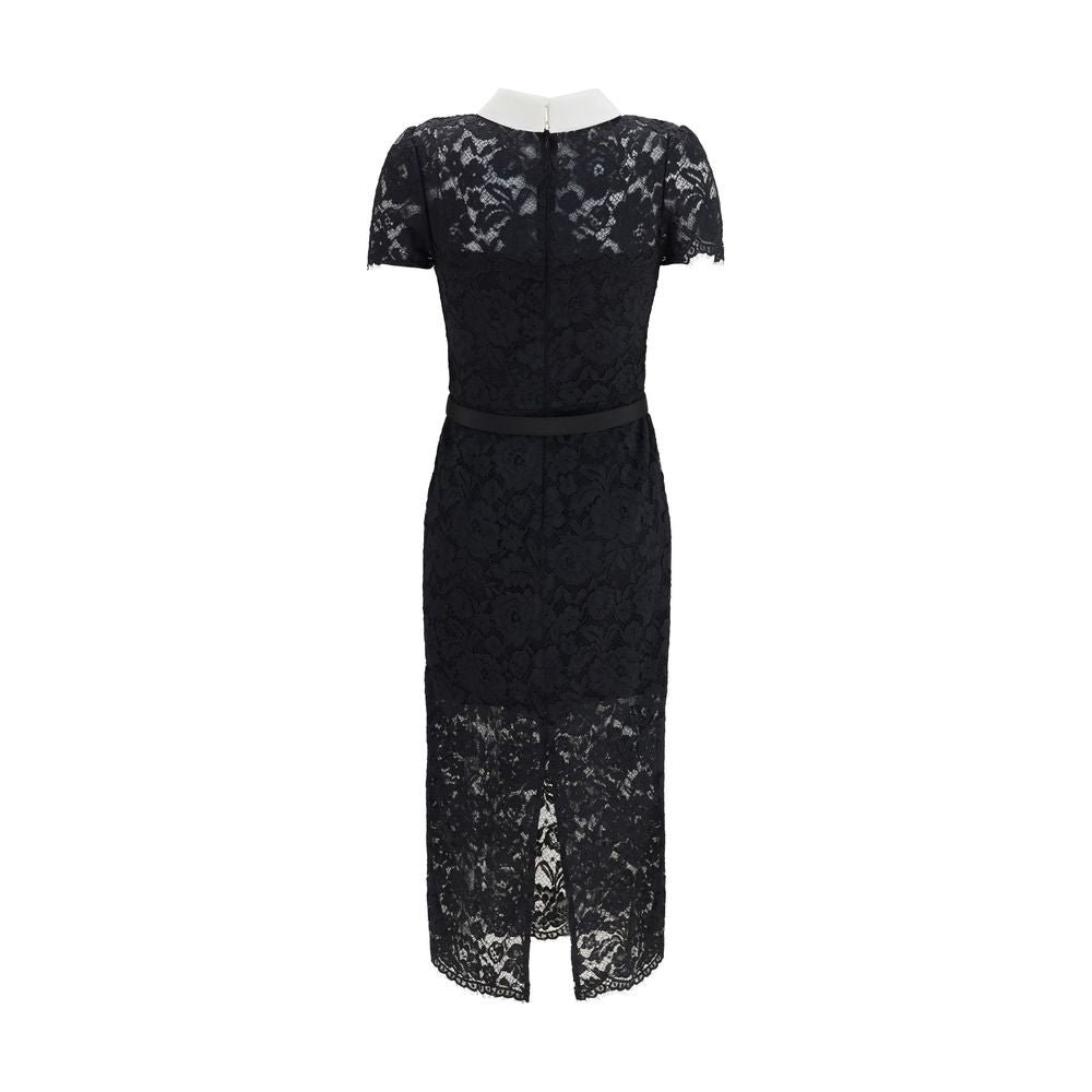 Self-Portrait Black Polyester Casual Dress | Regal Royce