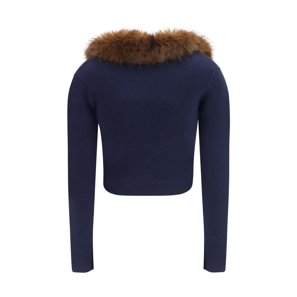 Self-Portrait Blue Wool Oves Aries Cardigan | Regal Royce