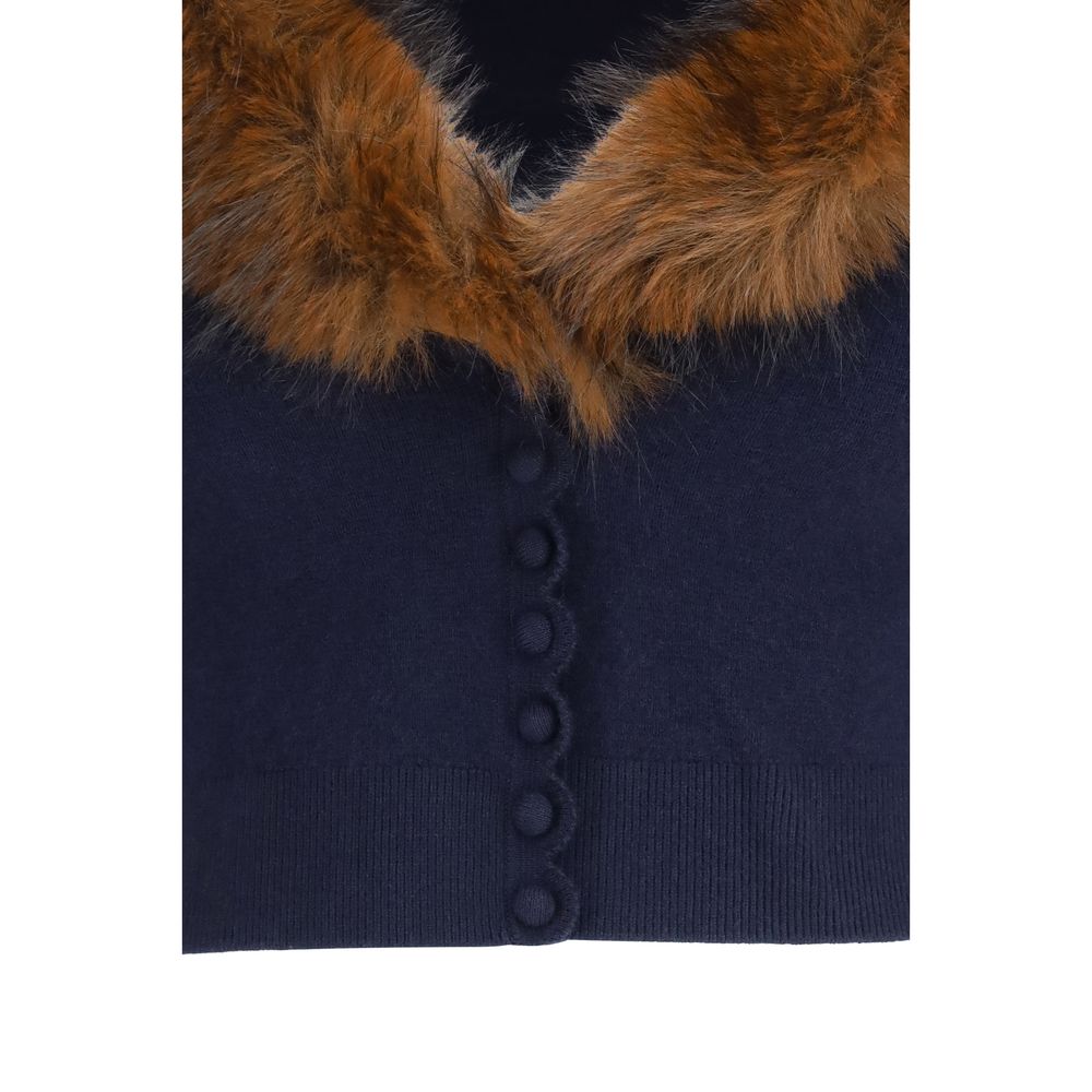 Self-Portrait Blue Wool Oves Aries Cardigan | Regal Royce