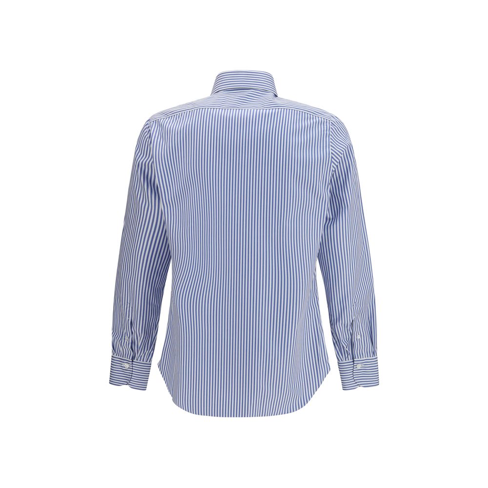 Finamore Blue Cotton Pattern Shirt | Regal Royce