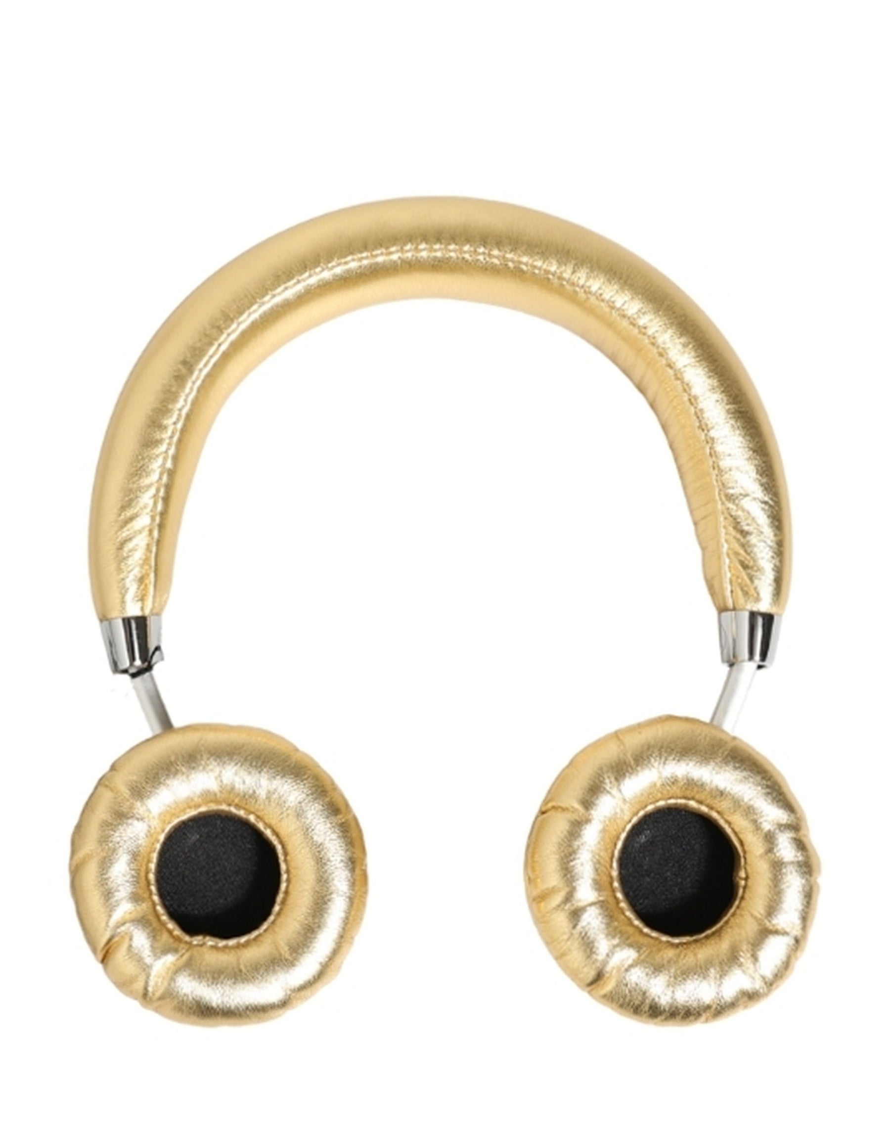 Dolce & Gabbana Women Gold Leather Wireless On-Ear Headset Headphones | Regal Royce