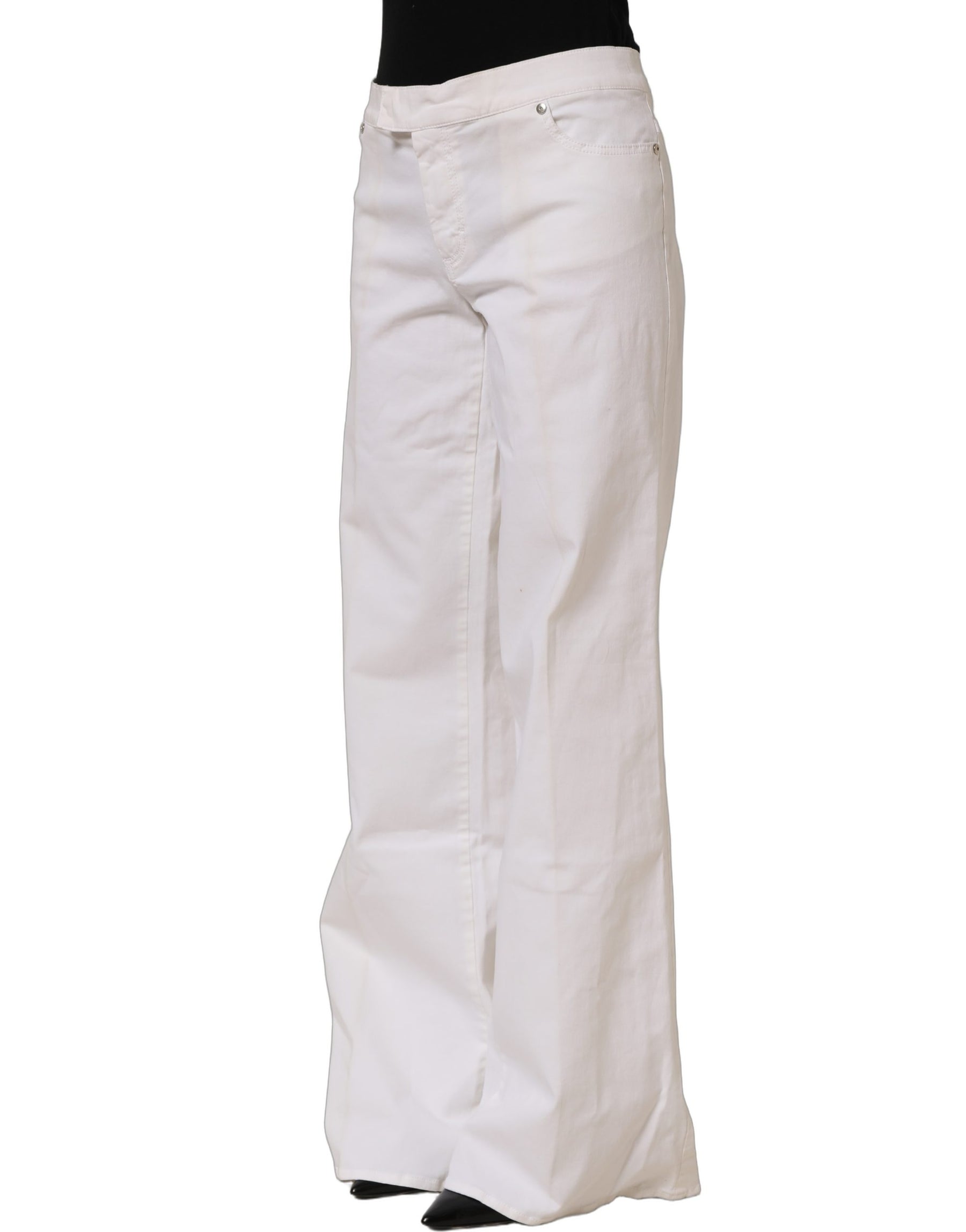 Just Cavalli White High Waist Wide Leg Denim Trouser Jeans | Regal Royce