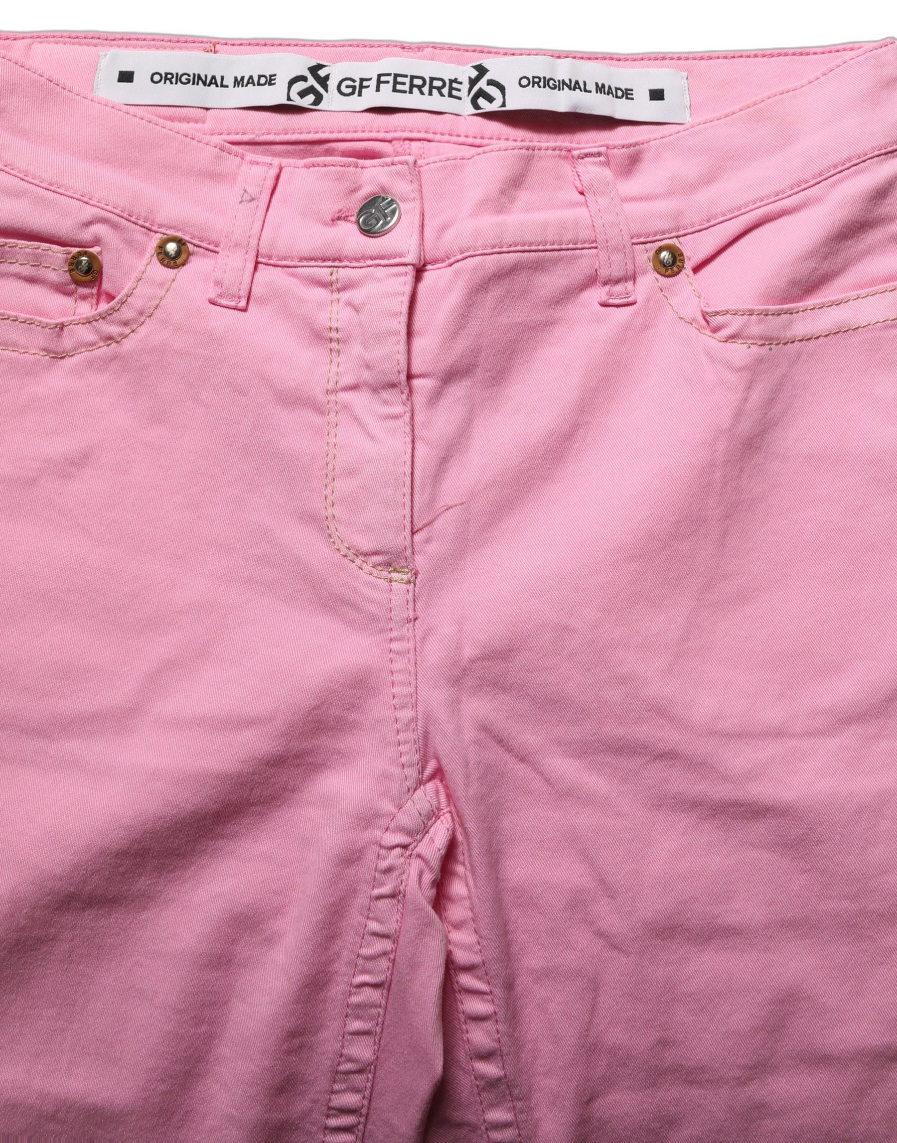 GF Ferre Pink Mid-Waisted Flared Denim Casual Jeans | Regal Royce