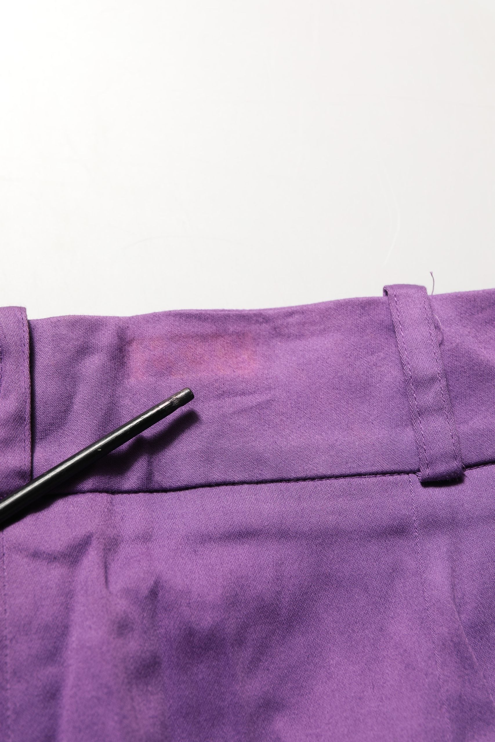 BENCIVENGA Violet Cotton Stretch High Waist Cropped Trouser Pants | Regal Royce
