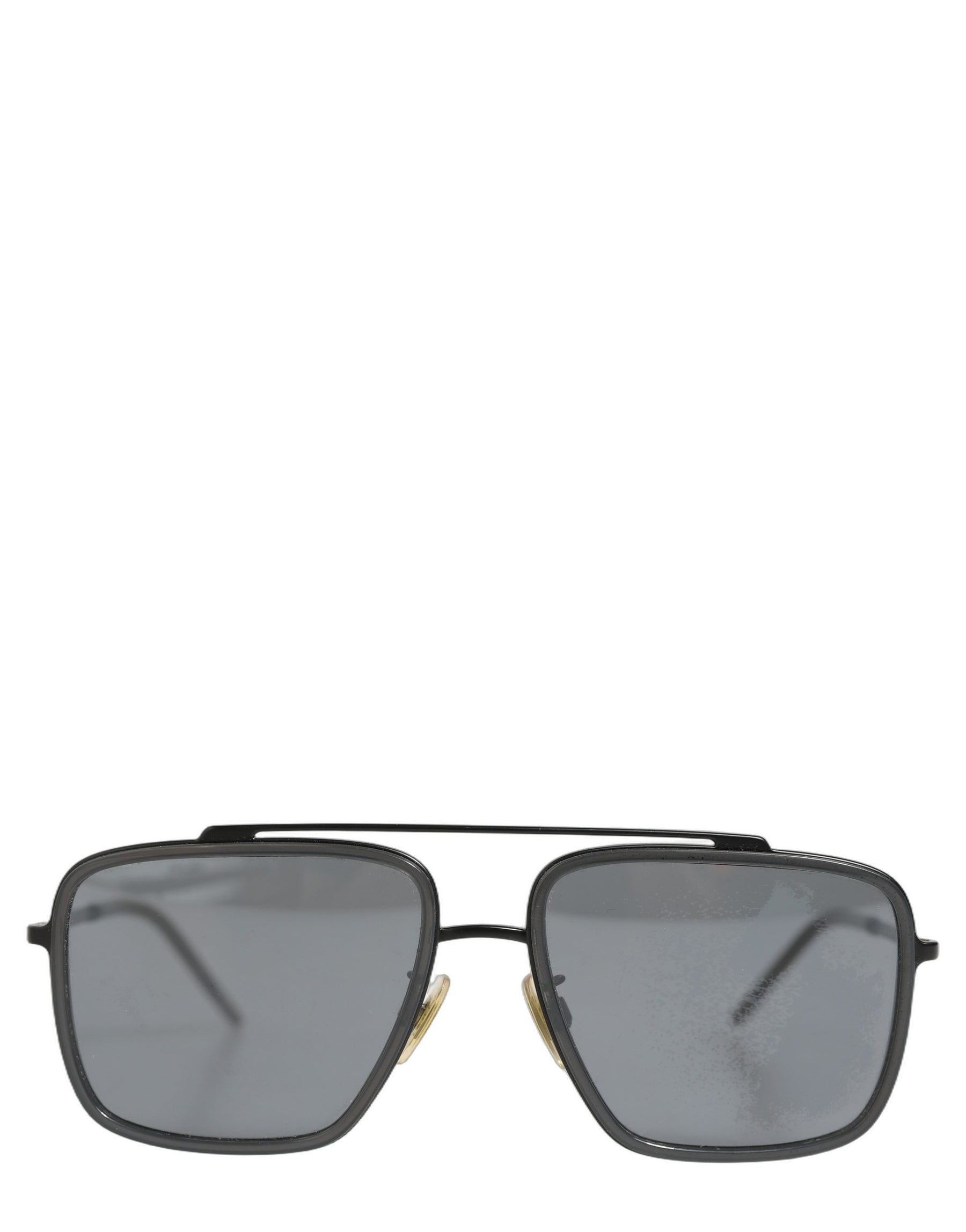 Dolce & Gabbana Women DG2262 Black Metal Square Frame Eyewear Sunglasses | Regal Royce