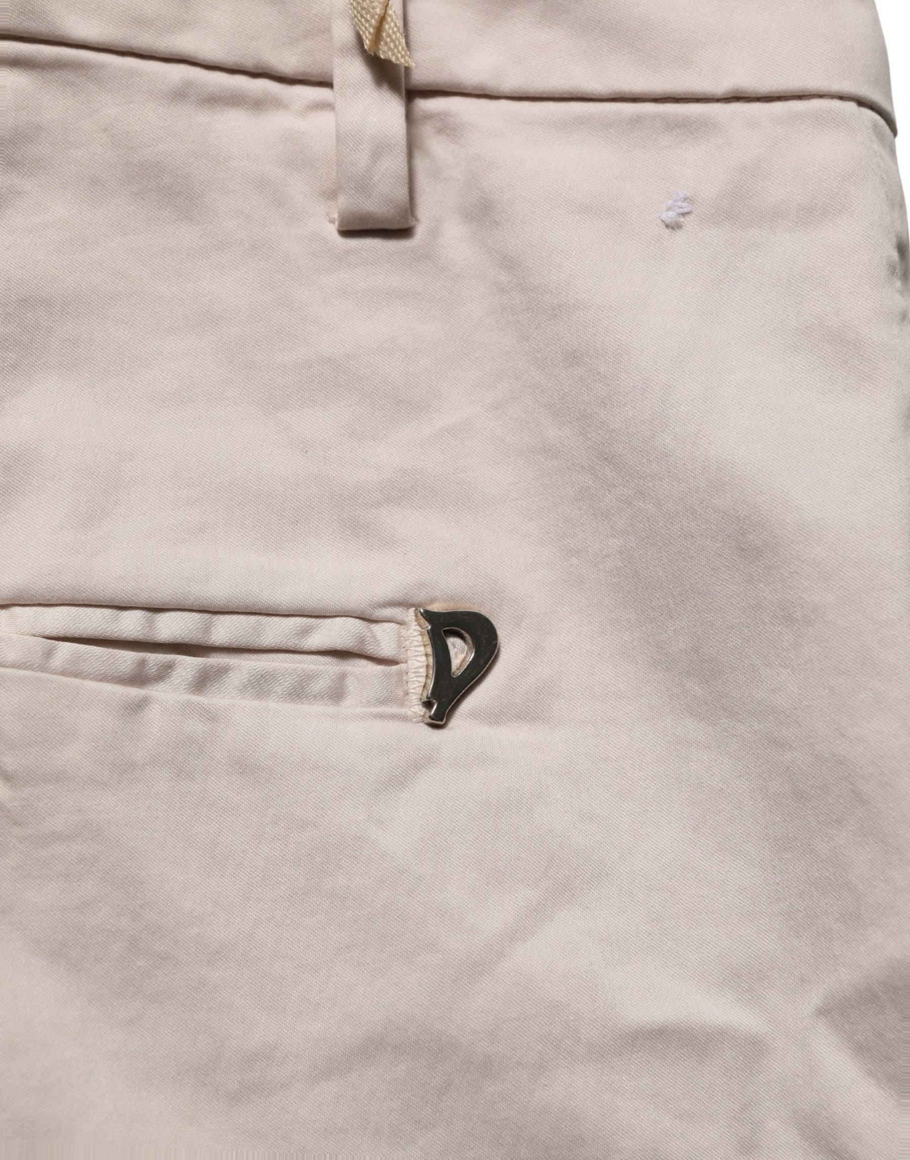 Dondup Beige Low Waist Tapered Women Cropped Trousers Pants | Regal Royce