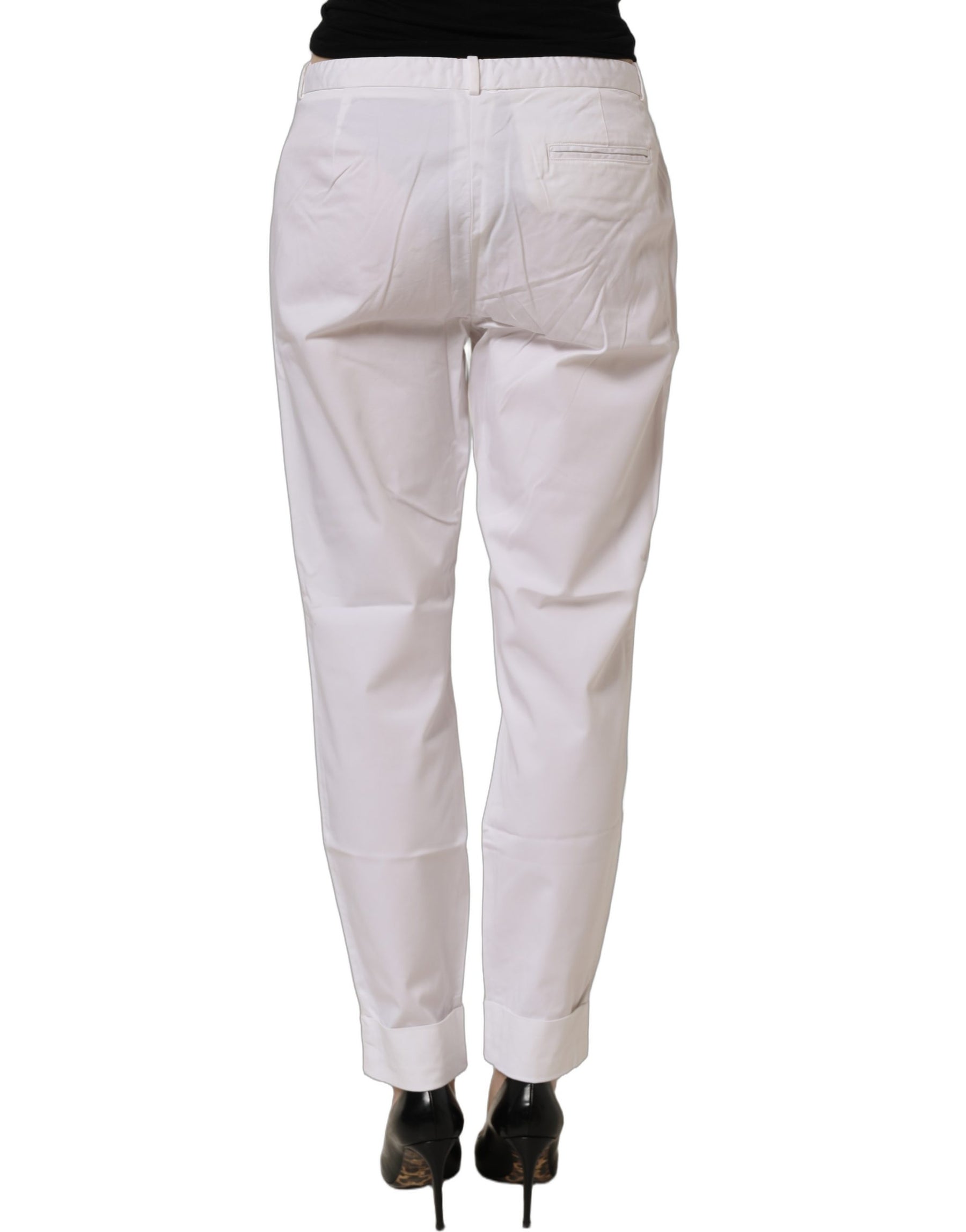 Fabiana Filippi White Low Waist Straight Formal Trouser Pants | Regal Royce