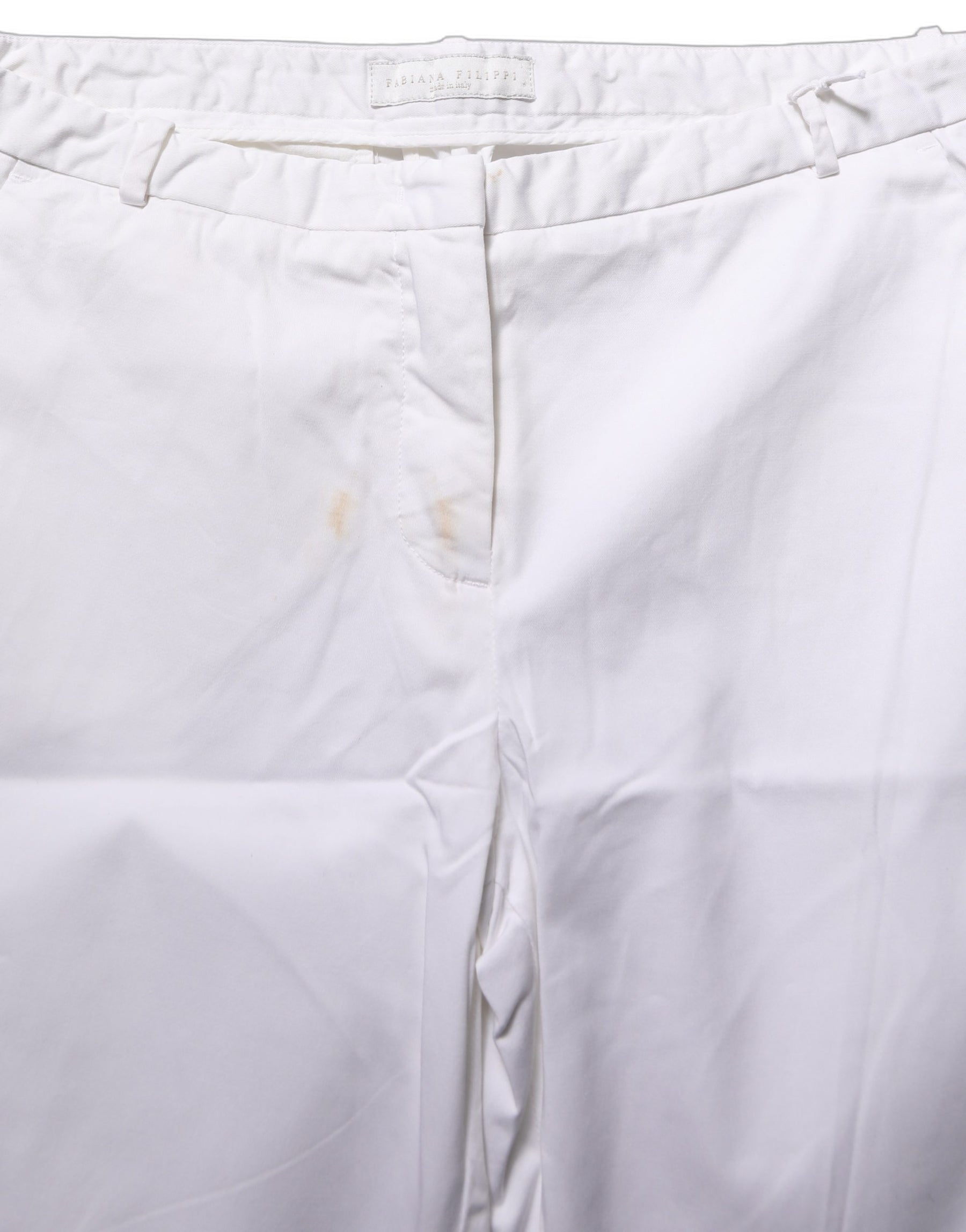 Fabiana Filippi White Low Waist Straight Formal Trouser Pants | Regal Royce