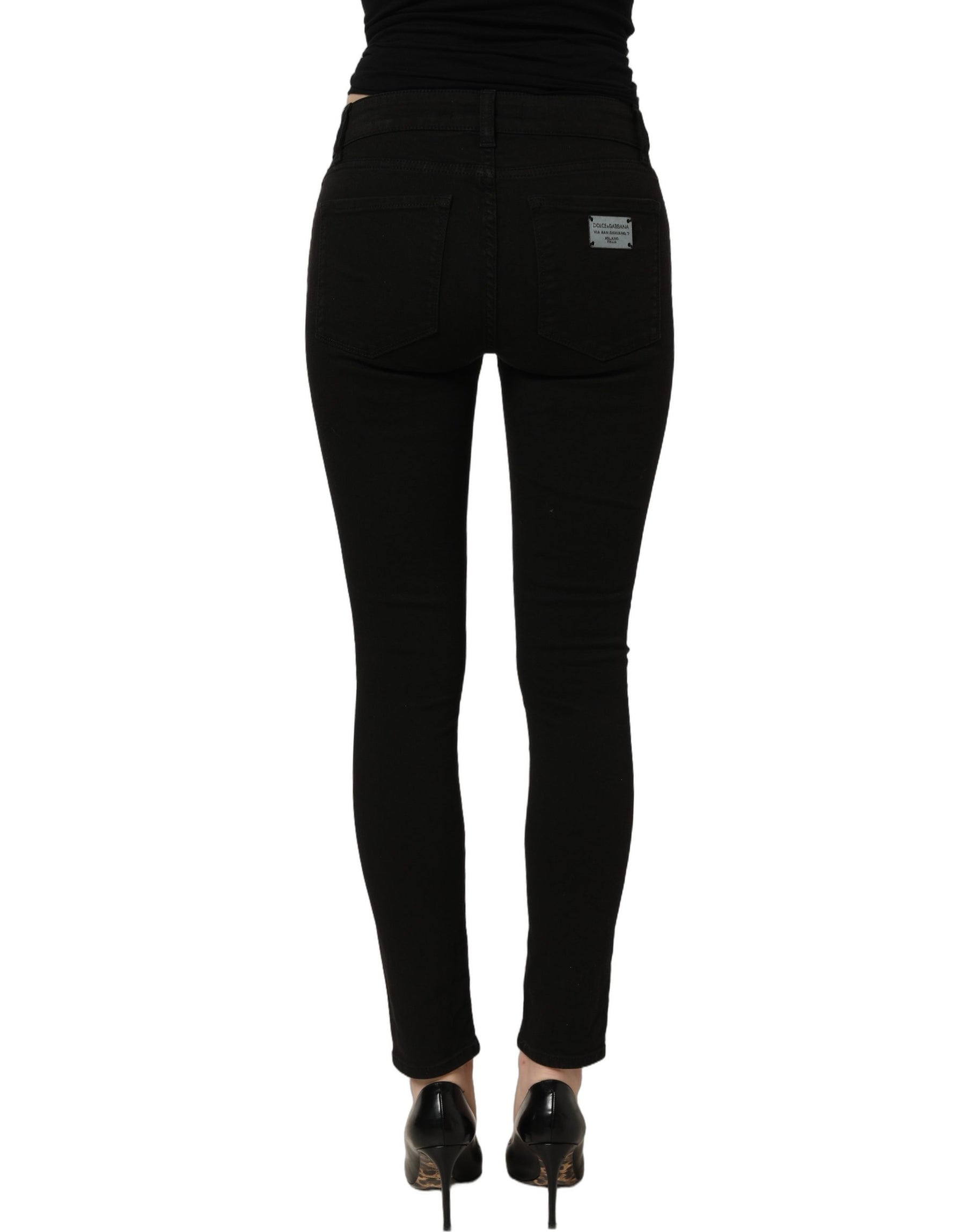 Dolce & Gabbana Black Cotton Stretch Skinny Denim Jeans | Regal Royce