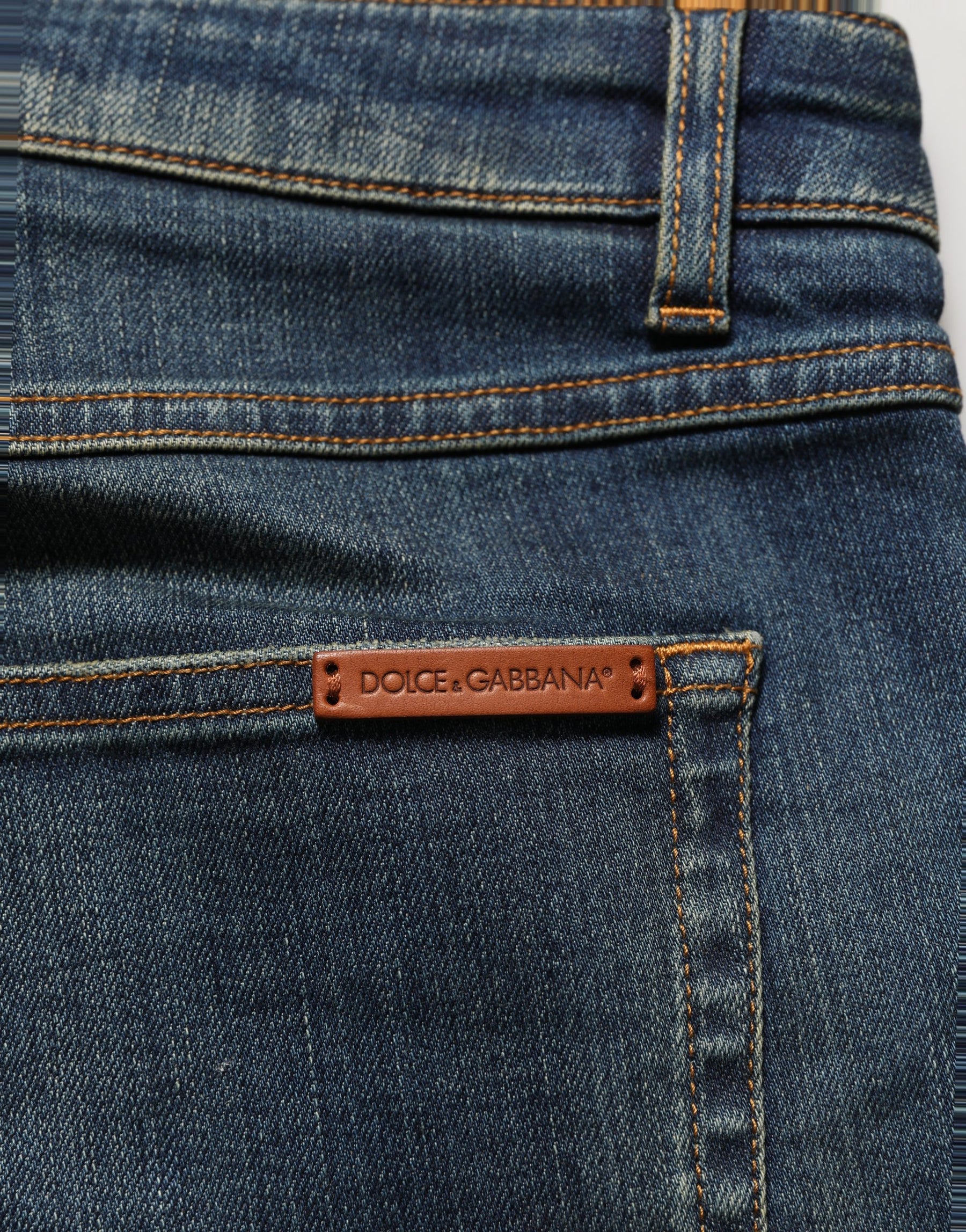 Dolce & Gabbana Blue Cotton Stretch Skinny Denim Jeans | Regal Royce