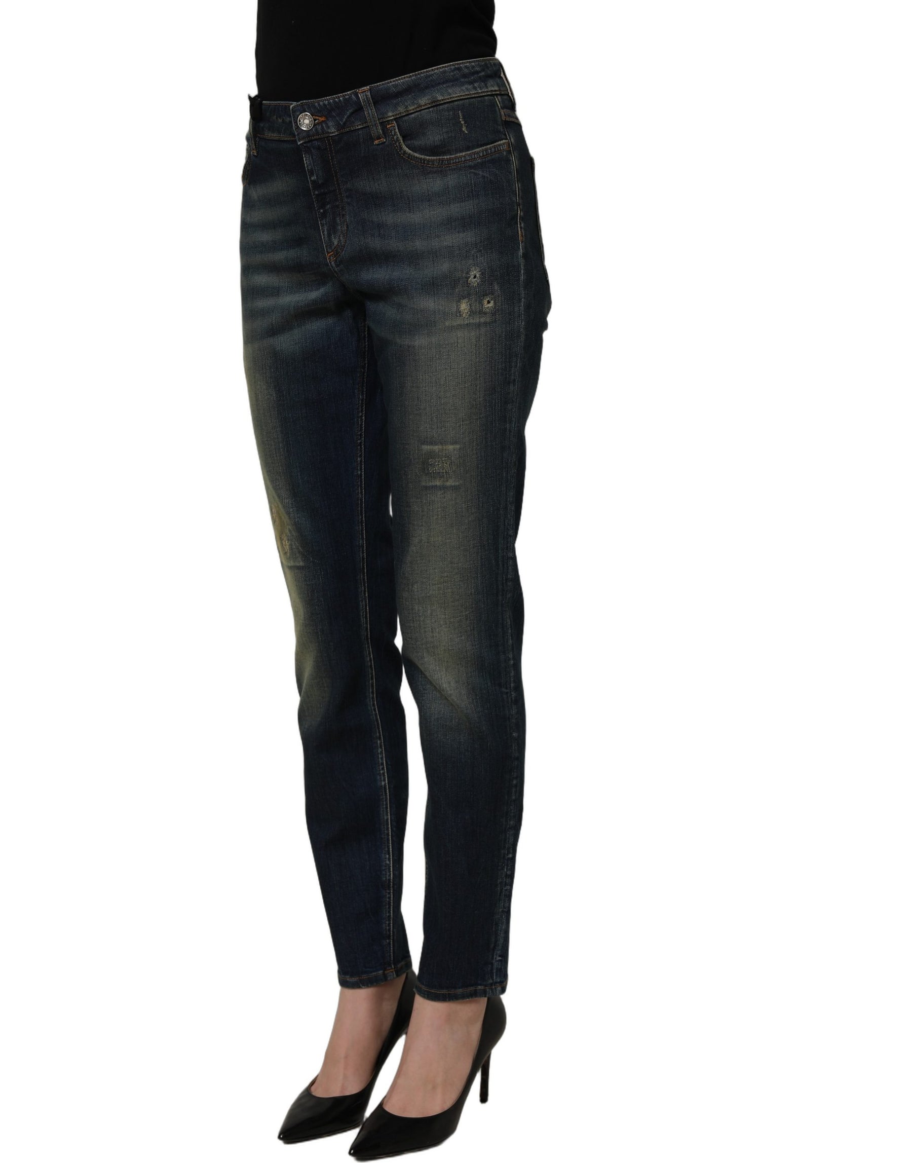 Dolce & Gabbana Blue Cotton Stretch Skinny Denim Jeans | Regal Royce