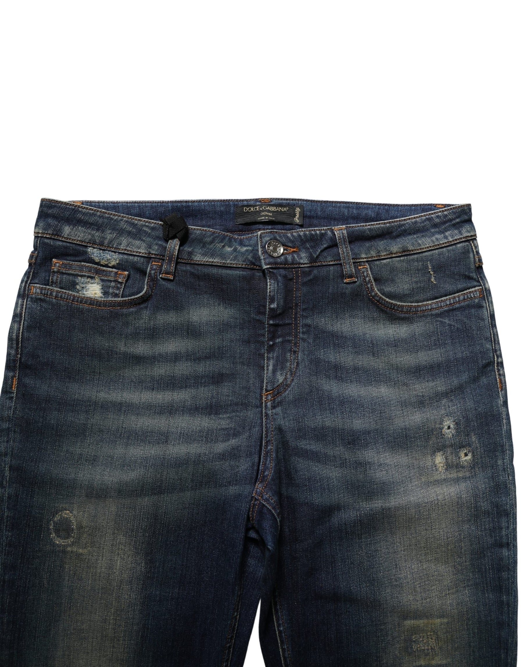 Dolce & Gabbana Blue Cotton Stretch Skinny Denim Jeans | Regal Royce